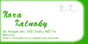 nora kalnoky business card